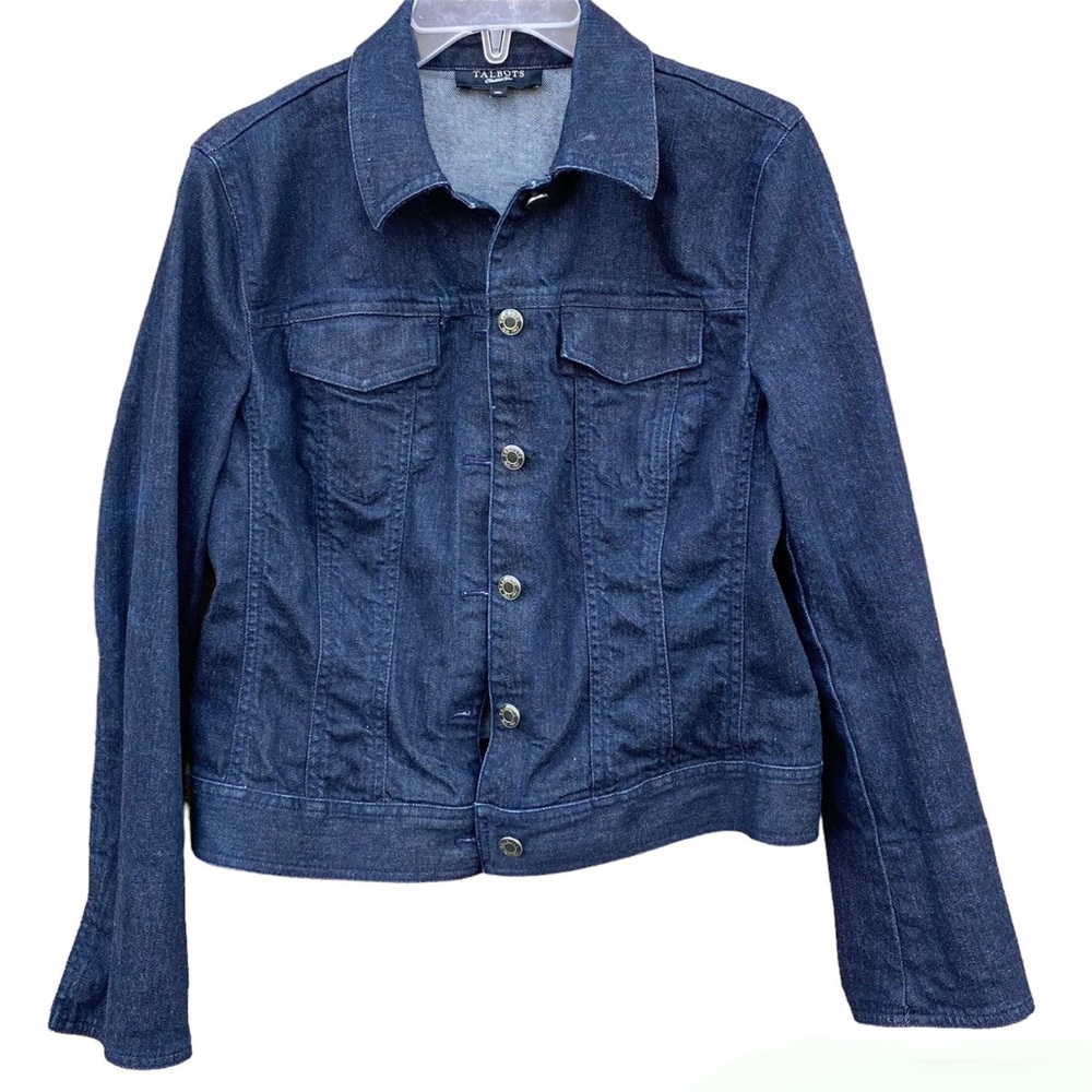 Talbots Denim Jacket Dark Blue Size 8